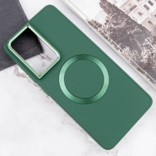 TPU чехол Bonbon Metal Style with MagSafe для Samsung Galaxy S22 Ultra – Зеленый