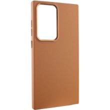 Кожаный чехол Bonbon Leather Metal Style для Samsung Galaxy S22 Ultra – Коричневый