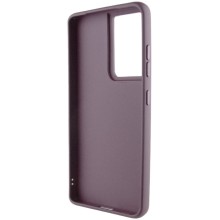 TPU чехол Bonbon Metal Style with MagSafe для Samsung Galaxy S22 Ultra – Бордовый