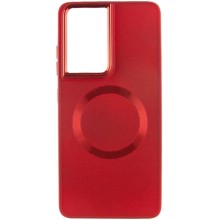 TPU чехол Bonbon Metal Style with MagSafe для Samsung Galaxy S22 Ultra – Красный