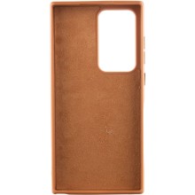 Шкіряний чохол Bonbon Leather Metal Style для Samsung Galaxy S22 Ultra – Коричневий