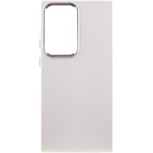 Кожаный чехол Bonbon Leather Metal Style для Samsung Galaxy S22 Ultra (Белый)