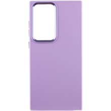 Кожаный чехол Bonbon Leather Metal Style для Samsung Galaxy S22 Ultra (Сиреневый)