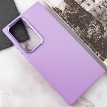 Шкіряний чохол Bonbon Leather Metal Style для Samsung Galaxy S22 Ultra – Бузковий