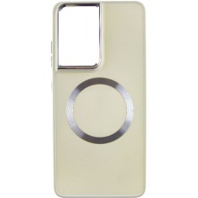 TPU чохол Bonbon Metal Style with MagSafe для Samsung Galaxy S22 Ultra – Білий