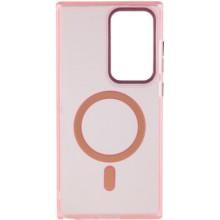 Чехол TPU Lyon frosted with MagSafe для Samsung Galaxy S22 Ultra – Розовый