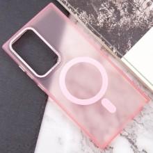 Чехол TPU Lyon frosted with MagSafe для Samsung Galaxy S22 Ultra – Розовый