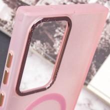 Чехол TPU Lyon frosted with MagSafe для Samsung Galaxy S22 Ultra – Розовый