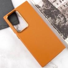 Кожаный чехол Bonbon Leather Metal Style для Samsung Galaxy S22 Ultra – Коричневый