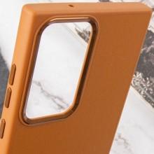 Кожаный чехол Bonbon Leather Metal Style для Samsung Galaxy S22 Ultra – Коричневый