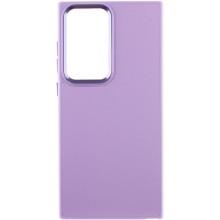 Кожаный чехол Bonbon Leather Metal Style для Samsung Galaxy S22 Ultra (Сиреневый)