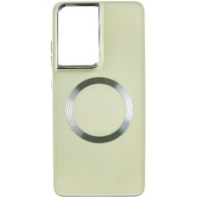 TPU чехол Bonbon Metal Style with MagSafe для Samsung Galaxy S22 Ultra – Белый