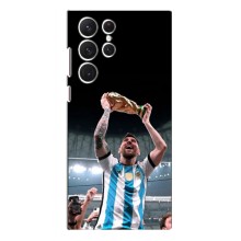 Чехлы Лео Месси Аргентина для Samsung Galaxy S22 Ultra (Счастливый Месси)
