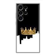 Чехол (Корона на чёрном фоне) для Самсунг Галакси С22 Ультра (Золотая корона)