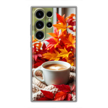 Чехол с уникальным дизайном «Осень с кофе» для Samsung Galaxy S22 Ultra