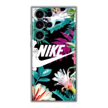 Силіконовый Чохол на Samsung Galaxy S22 Ultra з картинкою НАЙК (Квітковий Nike)