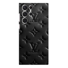 Текстурный Чехол Louis Vuitton для Самсунг Галакси С22 Ультра (Черный ЛВ)
