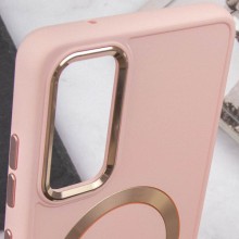 TPU чехол Bonbon Metal Style with MagSafe для Samsung Galaxy S22 – Розовый