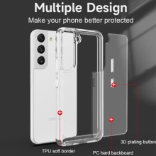 Чохол TPU+PC Clear 2.0 mm metal buttons для Samsung Galaxy S22 – Прозорий