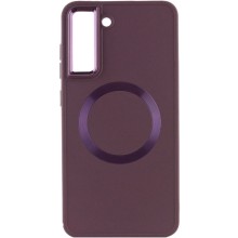 TPU чохол Bonbon Metal Style with MagSafe для Samsung Galaxy S22 – Бордовий