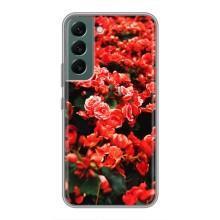 Чехлы с Цветами для Samsung Galaxy S22 (VPrint) (Цветы красные)