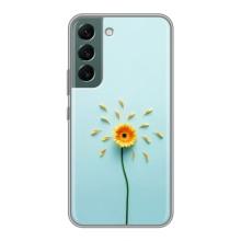 Чехлы с Цветами для Samsung Galaxy S22 (VPrint) (Желтый цветок)