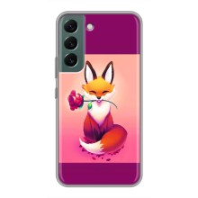 Чехлы с картинкой Лисички для Samsung Galaxy S22 (VPrint) (Лисичка с розочкой)