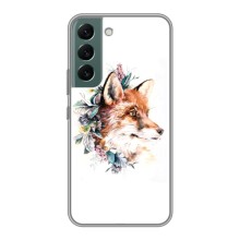 Чехлы с картинкой Лисички для Samsung Galaxy S22 (VPrint) (Лисичка в цветочках)