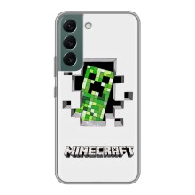 Чехол Майнкрафт на Samsung Galaxy S22 (AlphaPrint) Minecraft (крипер Майнкрафт)