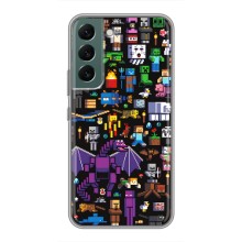 Чехол майнкрафт для Samsung Galaxy S22 (Все персонажи)