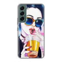 Чехол с картинкой Модные Девчонки Samsung Galaxy S22 (Девушка с коктейлем)