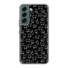 Чехол с принтом для Samsung Galaxy S22 (AlphaPrint) Модные коты (Меленькие котики)