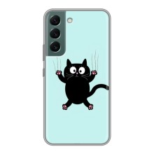 Чехол с принтом для Samsung Galaxy S22 (AlphaPrint) Модные коты (Падающий кот)