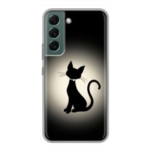 Чехол с принтом для Samsung Galaxy S22 (AlphaPrint) Модные коты (Силуэт котика)
