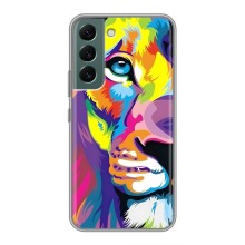 Чехол со Львом для Samsung Galaxy S22 (VPrint) (Яркий Лев)