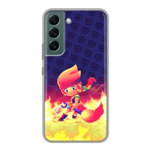 Чохол (ТПУ) з Героями Бравл Старс на Samsung Galaxy S22 (Пенні у вогні)