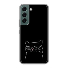Чехол с рисунком кот на Samsung Galaxy S22 (Равнодушный кот)