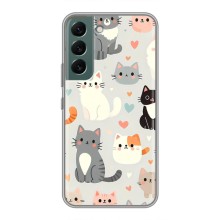 Чехол с рисунком кот на Samsung Galaxy S22 (Коллаж котов)