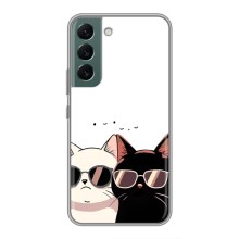 Чехол с рисунком кот на Samsung Galaxy S22 (Коты в очках)