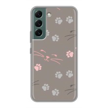 Чехол с рисунком кот на Samsung Galaxy S22 (Лапы и усы)
