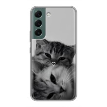 Чехол с рисунком кот на Samsung Galaxy S22 (Пара котов)