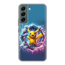 Чехол с Пикачу на Samsung Galaxy S22 (Лого Пикачу)