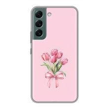 Чехол с розовым рисунком для Samsung Galaxy S22 (Букет цветов)
