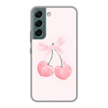 Чехол с розовым рисунком для Samsung Galaxy S22 (Розовые вишни)