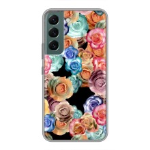 Чохли з тематикою "КВІТИ" на Samsung Galaxy S22 – Квіти на чорному