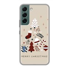 Рождественские Чехлы для Samsung Galaxy S22 (VPrint) (Merry Christmas)