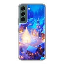 Рождественские Чехлы для Samsung Galaxy S22 (VPrint) (Рождественский город)