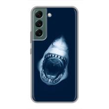 Силиконовый бампер с картинкой животных для Samsung Galaxy S22 (Пасть Акулы)