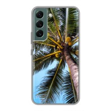 Силиконовый чехол с КАРТИНКАМИ лето для Samsung Galaxy S22 (AlphaPrint) (Пальма)