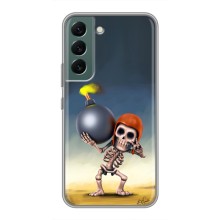 Чехол з героями Клеш Рояль для Samsung Galaxy S22 – Скелет с бомбой